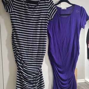 Short sleeve maternity dress bundle - ruched